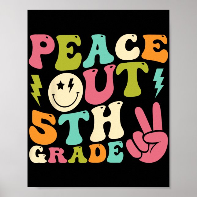 Femte Klass Groovy Studenten förra skoldagen Poster (Framsidan)