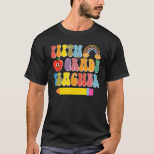 Femte klass lärare tillbaka till skolan retro groo t shirt
