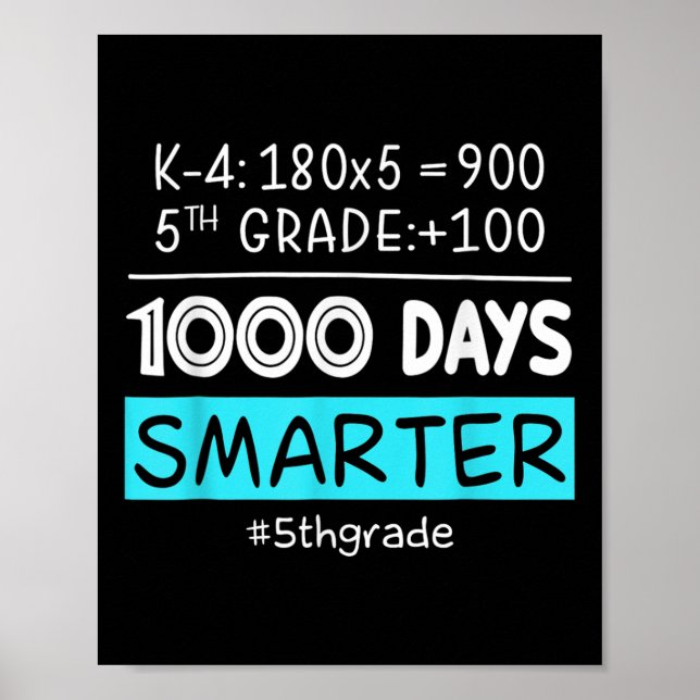 Femte Klass-läraren 1 000 dagar Smartare 100 dagar Poster (Framsidan)