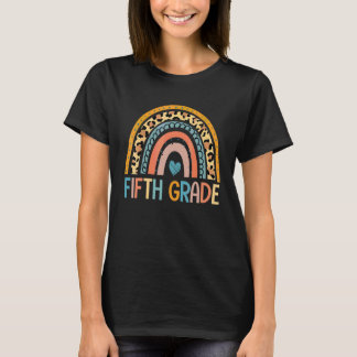 Femte klass leopard regnbåge första dagen lärare b t shirt