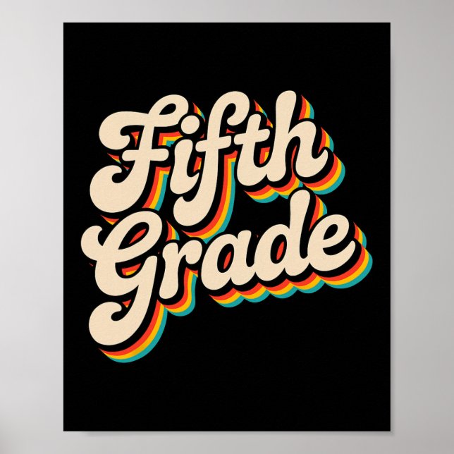 Femte klass Retro Lärare  Poster (Framsidan)