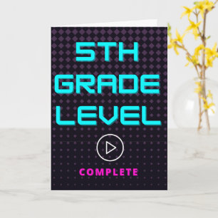 Femte Klass School Studenten Gamer Girl Hälsning Kort