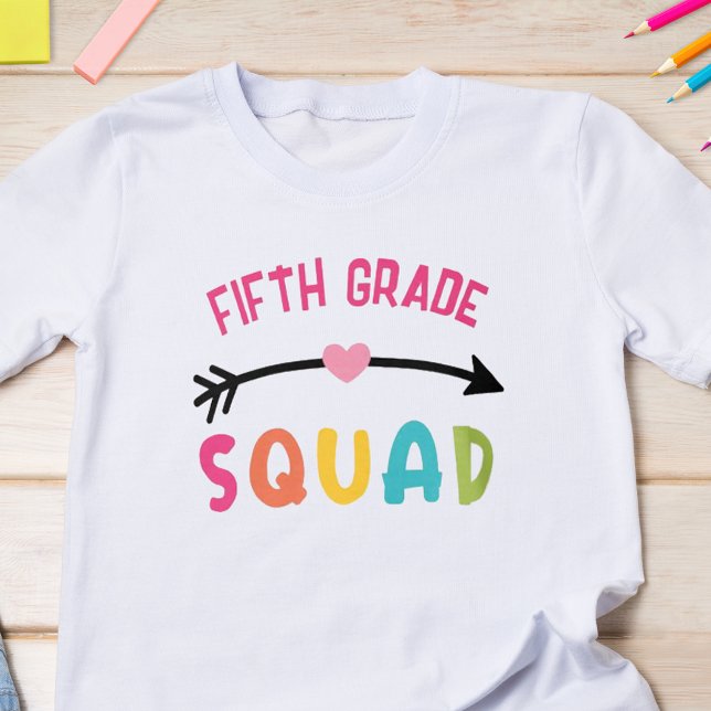 Femte Klass Squad School T Shirt (Start the school year off with some fun with this cute back to school t-shirt.)