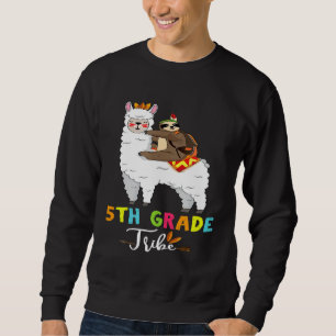 Femte Klass-stammen Sloth Riding Llama Tillbaka ti Lång Ärmad Tröja