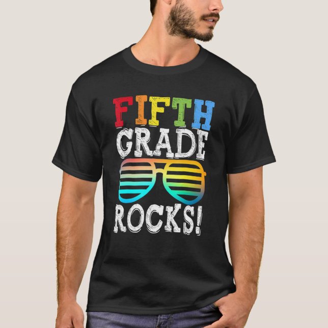 Femte Klass Sten Back to school Lärare 5:e Klass T Shirt (Framsida)