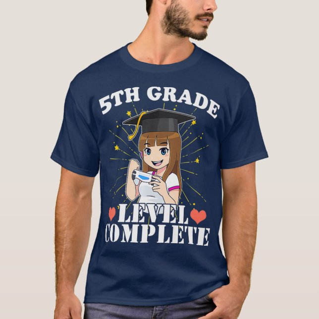 Femte Klass-Studenten-flickan som Kärlek Anime och T Shirt (Framsida)
