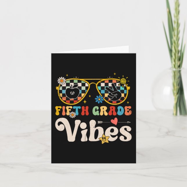 Femte Klass Vibes - femte Klass-teamets retro, för Kort (Framsida)