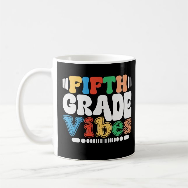 Femte Klass Vibes Funny Back to school femte Klass Kaffemugg (Vänster)