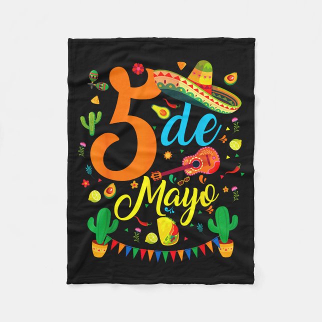 Femte maj rolig mexikansk fiesta fest 5 de mayo fleecefilt (Framsidan)