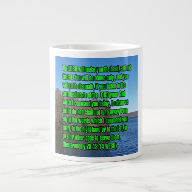Femte Mosebok 28:13-14 WEBU Mug Jumbo Mugg (Framsidan)