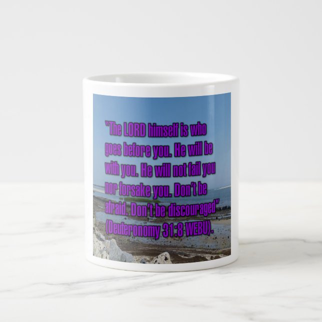 Femte Mosebok 31:8 WEBU Mugg Jumbo Mugg (Framsidan)
