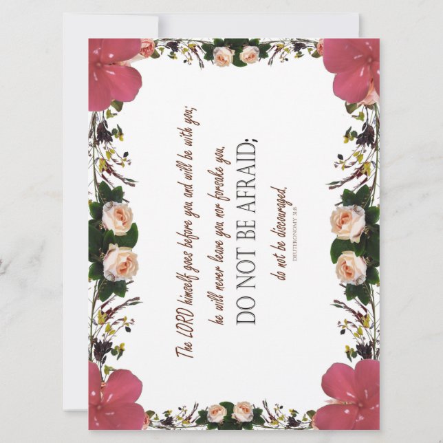 Femte Mosebok 31, Var inte rädd, Blommig platt kor (Baksida)