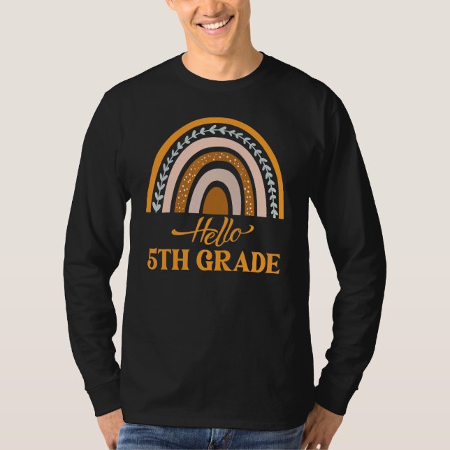 Femte regnbåge Klass Hej 5:e Klass Back to school T Shirt (Framsida)