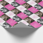 Femte rosa-turnéer Bröllop-årsdag 2 foton Presentpapper<br><div class="desc">Rosa tourmaline bröllop, som firar 5 års kärlek-årsdag, lägger till din egen två fotomepresentant papper. Vi firar 5 år av kärlek, en enkel hjärttestedeffektlina grafisk omslutning av färg personlig. Anpassa till ditt eget val av namn eller relationer, till foton av lycklig-paret nu och sedan och presentavsändaren, eller lägg till ditt...</div>