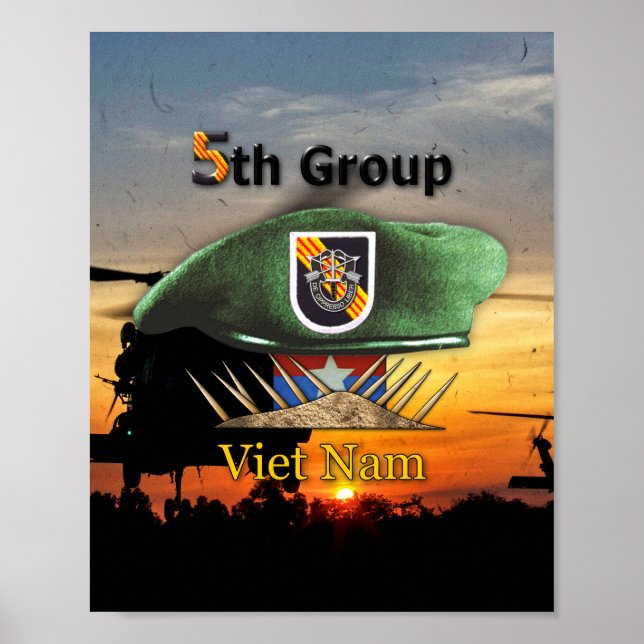 Femte Speciella styrgruppen SFG SF Veterans LRRP Poster (Framsidan)