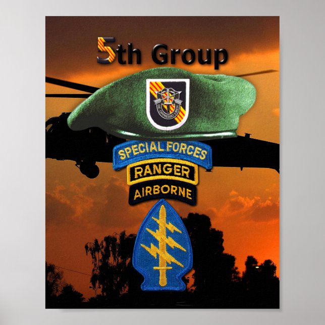 Femte Speciella styrgruppen SFG SF Veterans LRRP Poster (Framsidan)