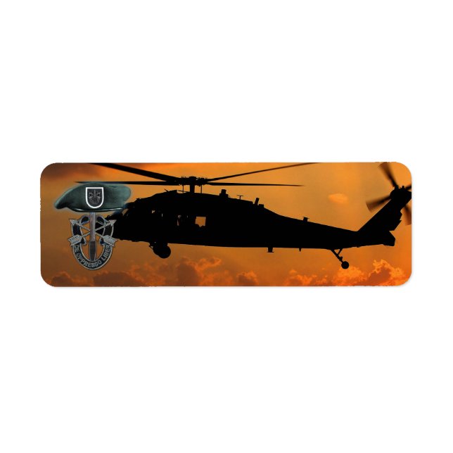 Femte speciella styrkors gröntar har sf sof sfg ve returadress etikett (Framsidan)