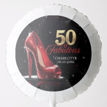 Femtio 50 & Fabulous BIRTHDAY Red Guld Högklackar