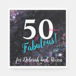 Femtio år av Fabulous, briljant färglös glitter Pappersservett