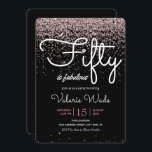 Femtio är Fabulous Rosa Födelsedagsfest Inbjudningar<br><div class="desc">Elegantens rosa glitter 50 är ett fantastiskt födelsedagsfest inbjudan. Du kan justera både färger och färg för teckensnitt och bakgrund. Vuxen 50:e Födelsedagsfest inbjudan. Faux glitter inslag.</div>