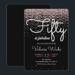 Femtio är Fabulous Rosa Födelsedagsfest Inbjudningar<br><div class="desc">Elegantens rosa glitter 50 är ett fantastiskt födelsedagsfest inbjudan. Du kan justera både färger och färg för teckensnitt och bakgrund. Vuxen 50:e Födelsedagsfest inbjudan. Faux glitter inslag.</div>