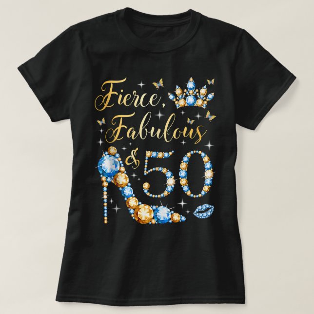 Femtio år gamla kvinnor, 50:e födelsedag t shirt (Design framsida)