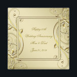 Femtio Bröllop-årsdagen för det blommande Guld Magnet<br><div class="desc">En Digitalbcon Bilder-design med ett guld-färg och blomstrande designtema med en mängd olika anpassningsbar bilder, former, mönster, stilar och typsnitt i detta femtionde Guld-årsjubileum för "Flourish Bröllop 50"-kvadratmagnet. Den här eleganten och den attraktiva designen levereras med anpassade textbrev som både på framsidan och baksidan till kostym vid ditt eget speciella...</div>