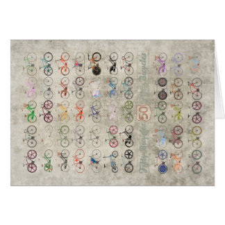 Femtio cyklar hälsningskort