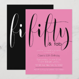 Femtio & Fab 50th födelsedaginbjudningar Inbjudningar