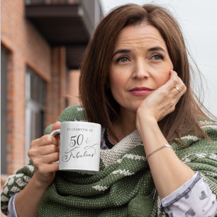 Femtio Fabulous-Personlig 50:e födelsedagen Kaffemugg