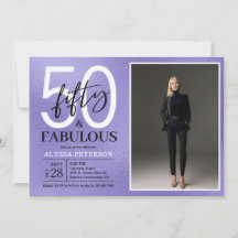 Femtio & Fantastisk Lila Skrift 50-års födelsedags