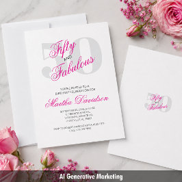 Femtio & Fantastisk Rosa Glamfirande Inbjudningar