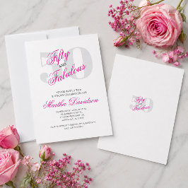 Femtio & Fantastisk Rosa Glamourfirande Inbjudningar
