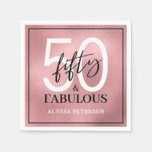 Femtio & Fantastisk Rosa Guld Script 50-årsdag