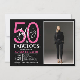 Femtio & Fantastisk Svart Skrift 50-årsfödelsedags Inbjudningar