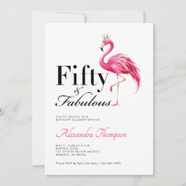 Femtio fantastiska rosa flamingo 50-årsfest inbjudningar