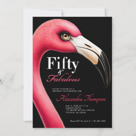 Femtio fantastiska rosa flamingo 50-årsfest inbjudningar