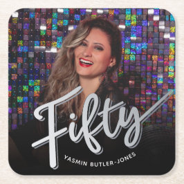 Femtio femtionde anpassningsbarnas foto silver fär underlägg papper kvadrat