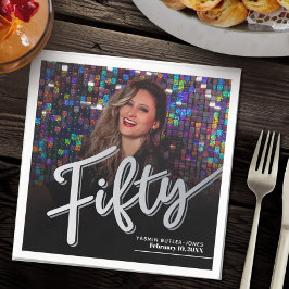 Femtio femtionde anpassningsbarnas fotoskript silv pappersservett