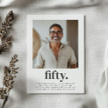 Femtio femtionde fyrtioårsjubileet Fotofödelsedag Inbjudningar<br><div class="desc">Markera din milstolpe-födelsedag med hjälp av den här moderna 50:e födelsedamallen för manar! Den här eleganta designen är en perfekt för att fira i stil. Den har ett anpassade för ditt eget foto och det fet ord 50. Den här inbjudan gör det enkelt att anpassa sig och du kan skapa...</div>