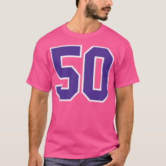 Femtio Lila Jersey Number Sports 50 T Shirt