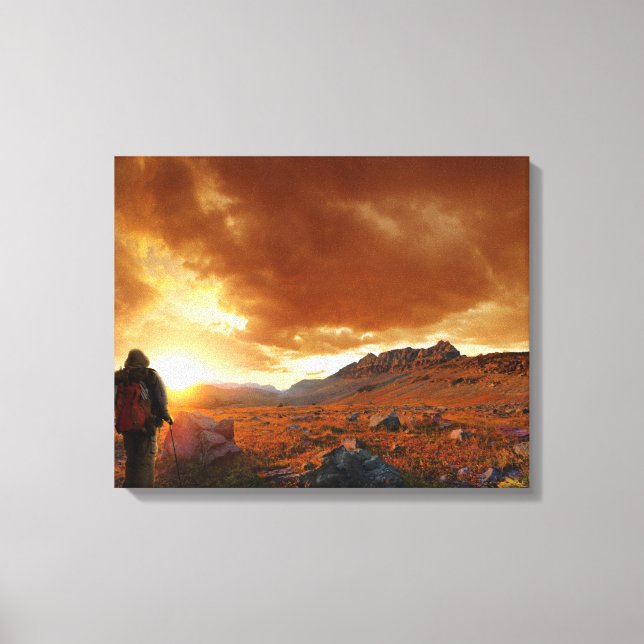 Femtio Mountain Sunset - Glacier National Park Canvastryck (Framsida)