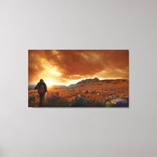 Femtio Mountain Sunset - Glacier National Park Canvastryck