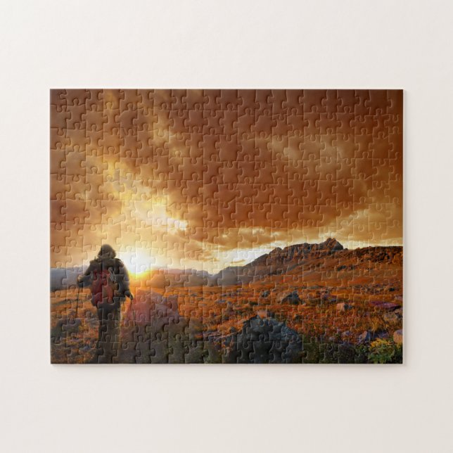 Femtio Mountain Sunset - Glacier National Park Pussel (Horisontell)