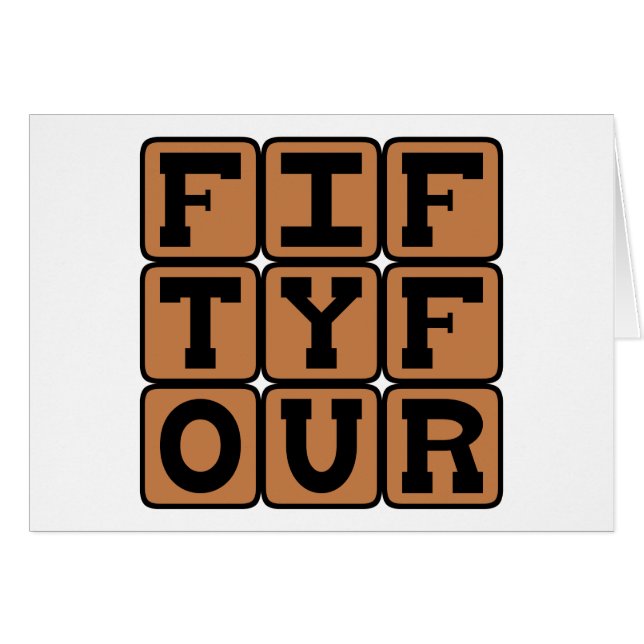 Femtio, nummer 54 hälsningskort (Framsidan Horizontal)