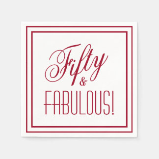 Femtio och FABULÖSA! Red Gräns 50:e födelsedagen P Pappersservett