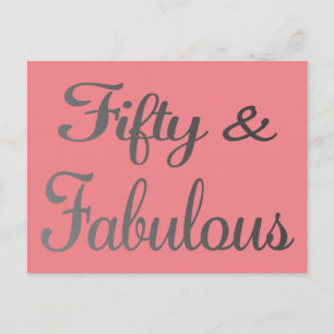 Femtio och Fabulous 50 Birthday Vykort