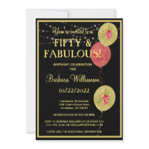 Femtio och Fabulous Birthday Black Guld