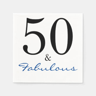 Femtio och Fabulous Birthday Blue Pappersservett