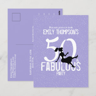 Femtio och Fabulous Birthday Modern Cute Cocktails Vykort